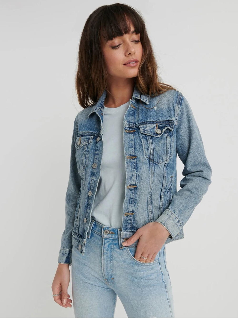 EXCELLENT LUCKY BRAND TOMBOY DENIM TRUCKER JACKET, XL